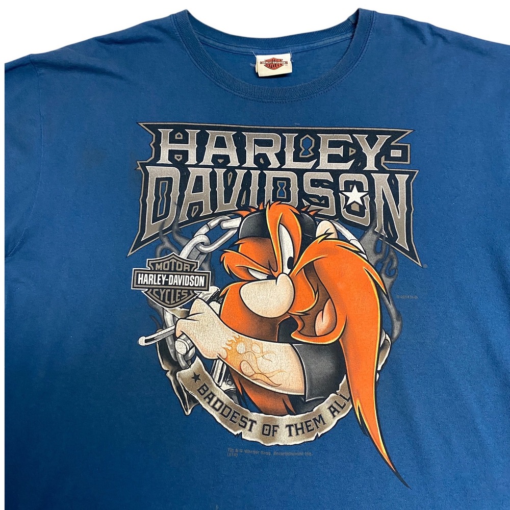 Y2K Blue Harley-Davidson Yosemite Sam T-Shirt